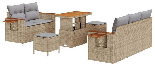 Kerti Kanapé Szett párnával 8 pcs Beige és Világosszürke