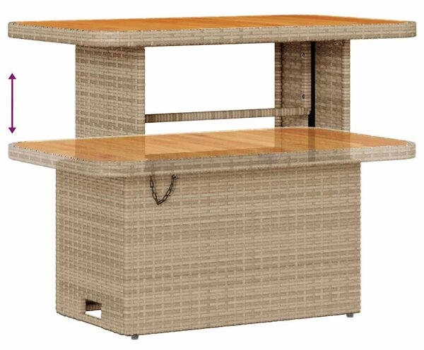Kerti Kanapé Szett 12 pcs Beige és Világosszürke Poly Rattan