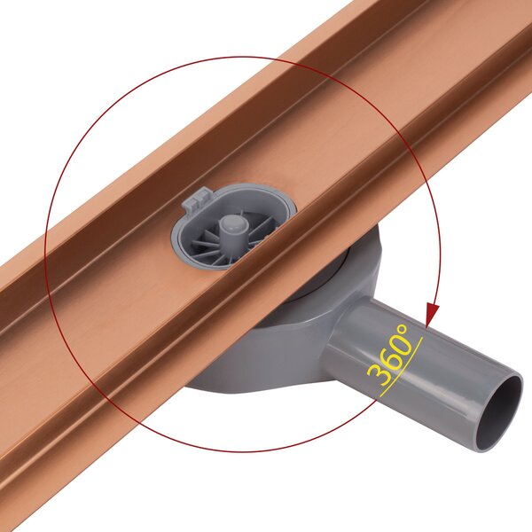 Rea Neox Pro, zuhany lefolyó 60cm 360 fokban forgó szifonnal, rézmatt, REA-G4800