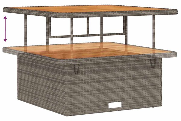 Kerti Kanapé Szett párnával tárolóval 9 pcs Szürke Poli rattan
