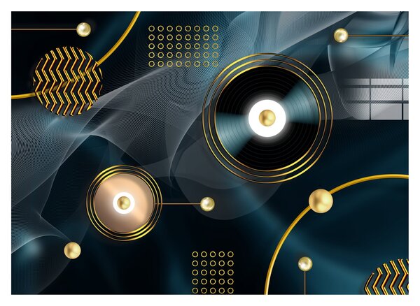 Kép - Arany körök (üvegen) (70x50 cm)