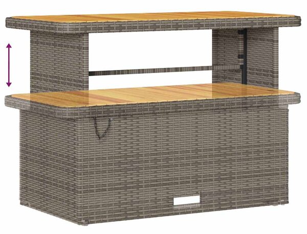 Kerti Kanapé Szett párnával tárolóval 9 pcs Szürke Poli rattan