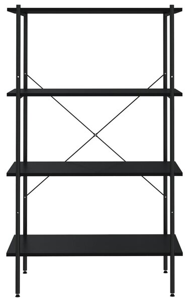 Fekete 4 szintes polcrendszer 80 x 40 x 130 cm