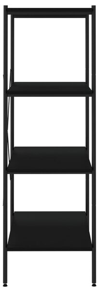 Fekete 4 szintes polcrendszer 80 x 40 x 130 cm