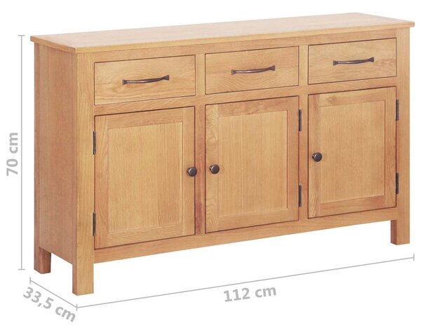 Széf Barna 112 x 33.5 x 70 cm Masszív tölgyfa