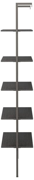 5 szintes fekete létrapolc 64 x 35 x 185 cm