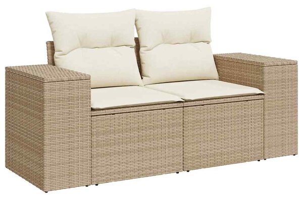 Kerti Kanapé Szett párnával 9 pcs Beige és krém polirattan
