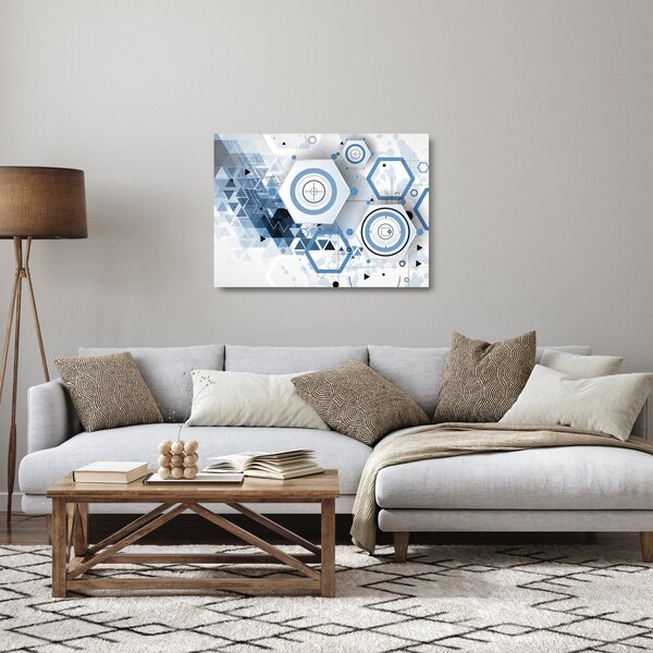 Kép - Geometriai absztrakció (üvegen) (70x50 cm)