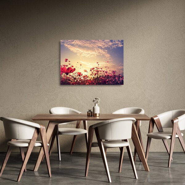 Kép - Rét virágokkal (üvegen) (70x50 cm)