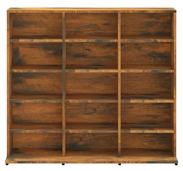 Füstös tölgy színű szerelt fa CD-szekrény 100 x 23 x 89,5 cm