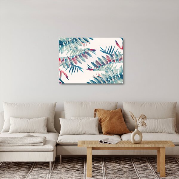 Kép - Trópusi levelek (üvegen) (70x50 cm)