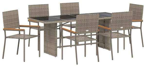 Kert étkező szett 7 pcs Szürke polirattan
