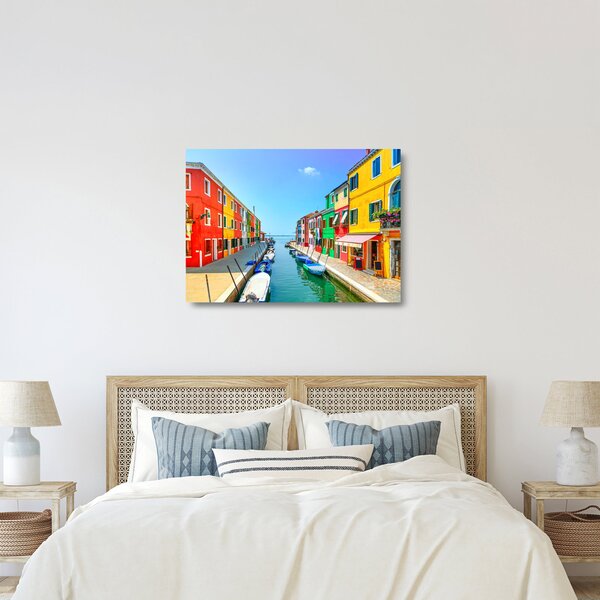 Kép - Burano sziget, Velence, Olaszország (üvegen) (70x50 cm)