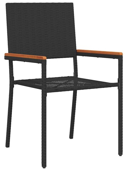 Kert étkező szett 9 pcs Fekete polirattan