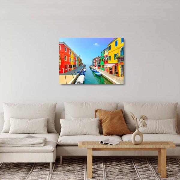 Kép - Burano sziget, Velence, Olaszország (üvegen) (70x50 cm)