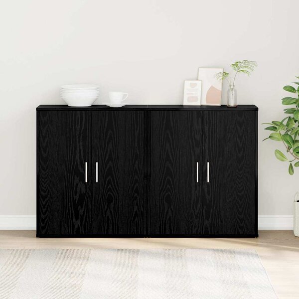 Magasfiú 2 pcs Musta tammi 60 x 31 x 70 cm Faanyag