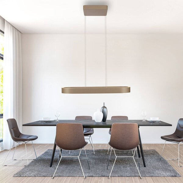 Paul Neuhaus LED lógó világítás Q-Stretto, bronz, 86,8 cm, dimmelhető, Bronz / antik sárgaréz, Nappali / Étkező, fém, Modern