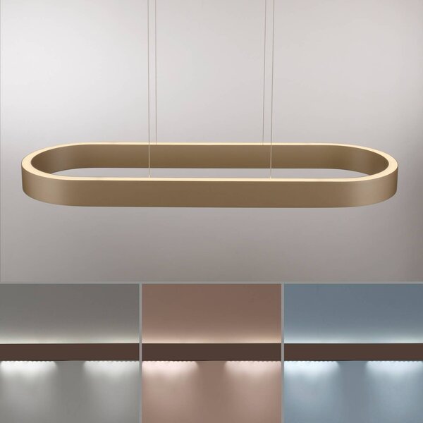 Paul Neuhaus LED lógó világítás Q-Stretto, bronz, 86,8 cm, dimmelhető, Bronz / antik sárgaréz, Nappali / Étkező, fém, Modern