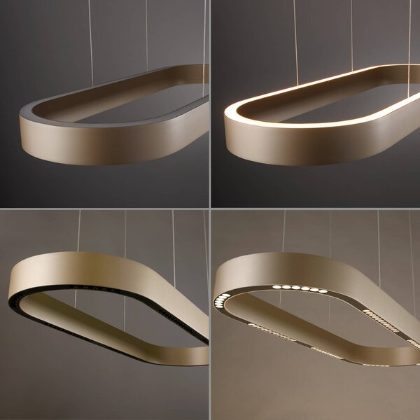 Paul Neuhaus LED lógó világítás Q-Stretto, bronz, 86,8 cm, dimmelhető, Bronz / antik sárgaréz, Nappali / Étkező, fém, Modern