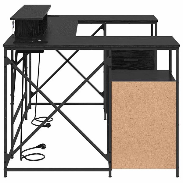 Asztal fiókkal Musta tammi 182 x 101 x 87.5 cm Faanyag