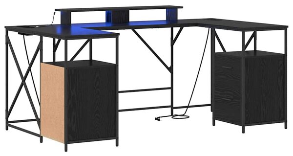 Asztal fiókkal Musta tammi 182 x 101 x 87.5 cm Faanyag