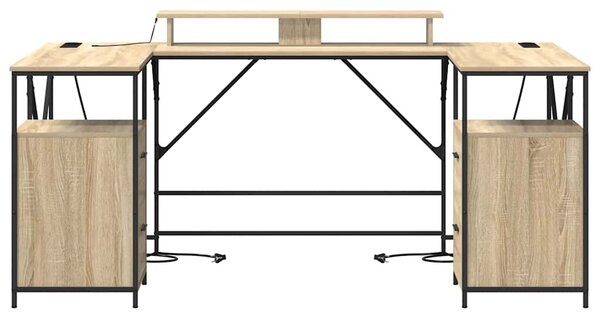 Asztal fiókkal sonoma tölgy 182 x 101 x 87.5 cm Faanyag