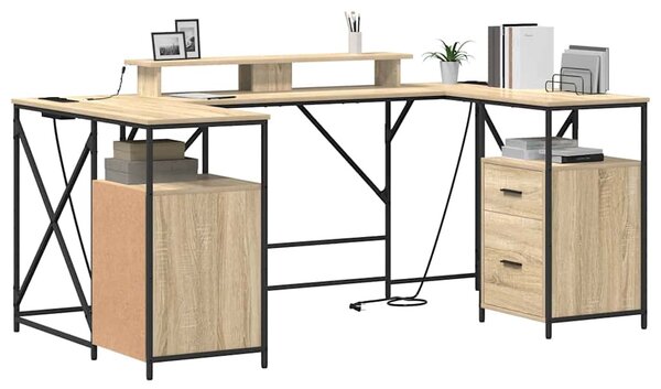 Asztal fiókkal sonoma tölgy 182 x 101 x 87.5 cm Faanyag