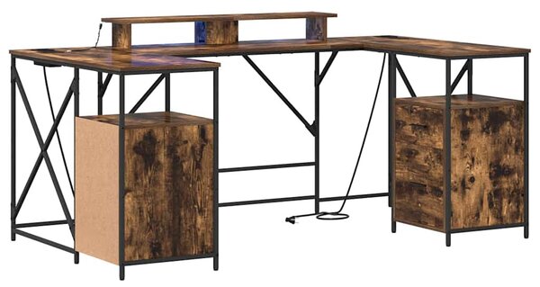 Asztal fiókkal Füstölt tölgy 182 x 101 x 87.5 cm Faanyag