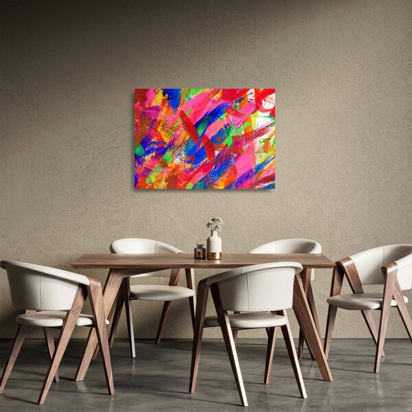 Kép - Színes absztrakció (üvegen) (70x50 cm)