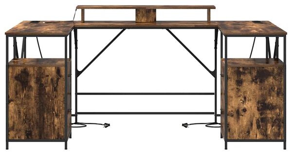Asztal fiókkal Füstölt tölgy 182 x 101 x 87.5 cm Faanyag