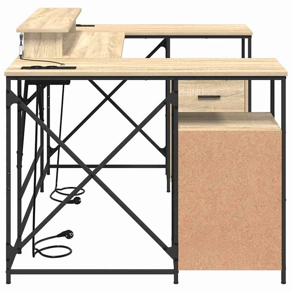 Asztal fiókkal sonoma tölgy 182 x 101 x 87.5 cm Faanyag