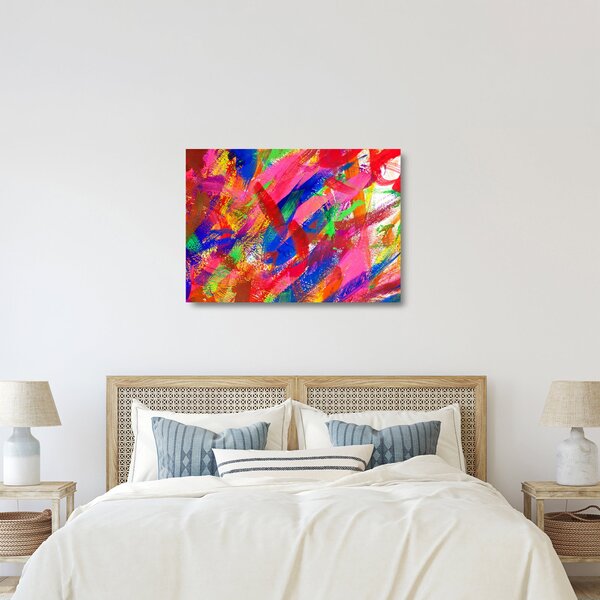 Kép - Színes absztrakció (üvegen) (70x50 cm)