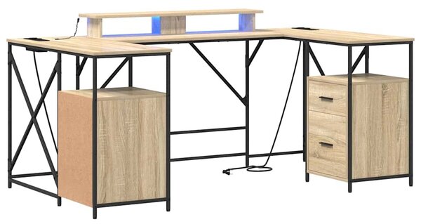 Asztal fiókkal sonoma tölgy 182 x 101 x 87.5 cm Faanyag
