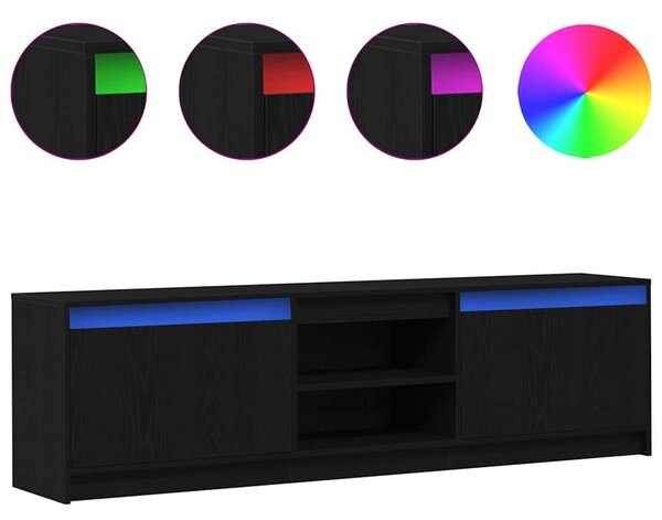 TV egységek 2 pcs Fekete 180 x 34 x 50 cm Faanyag