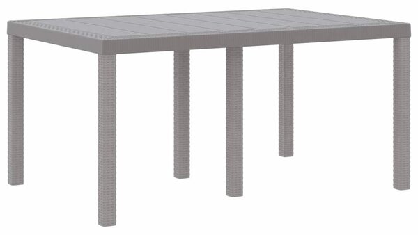 Kerti Asztal Világosszürke 150 x 100 x 73 cm polirattan