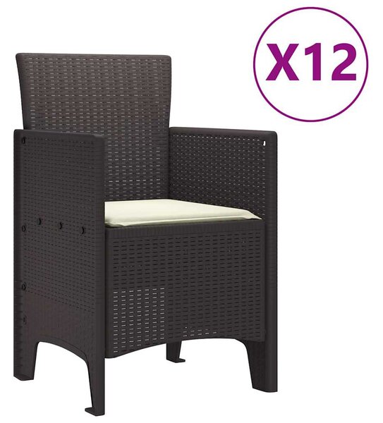 Kert étkező szett 13 db Barna Rattan