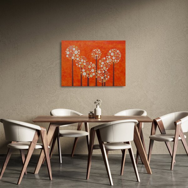 Kép - Narancssárga erdő (üvegen) (70x50 cm)