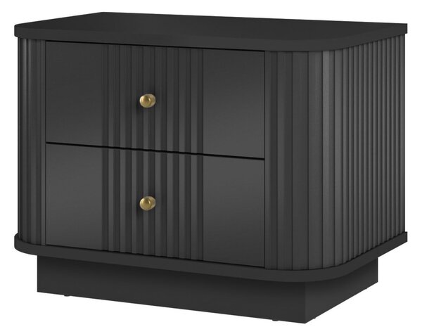 Vesper éjjeliszekrény készlet 2 db-os 56 cm - fekete / arany fogantyúk