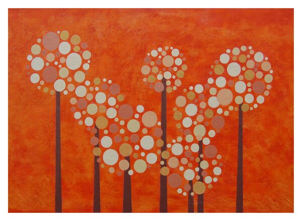Kép - Narancssárga erdő (üvegen) (70x50 cm)