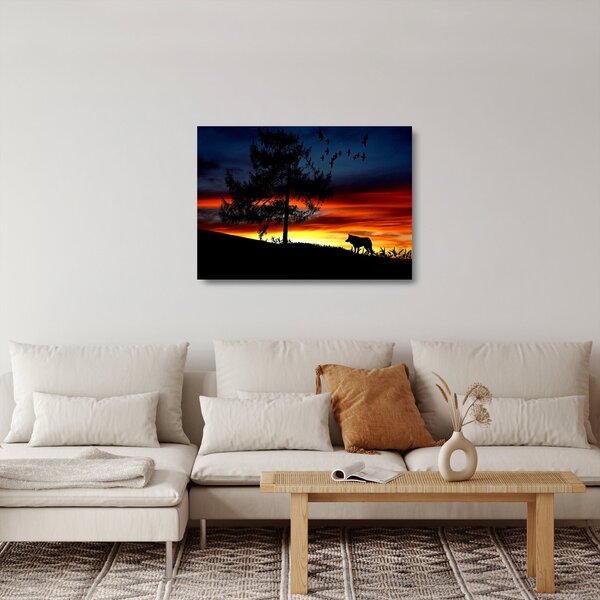 Kép - Farkas sziluettje (üvegen) (70x50 cm)