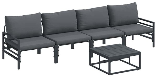 Kerti Kanapé Szett 5 pcs Antracit Acél