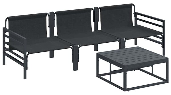 Kerti Kanapé Szett 4 pcs Antracitszürke Acél