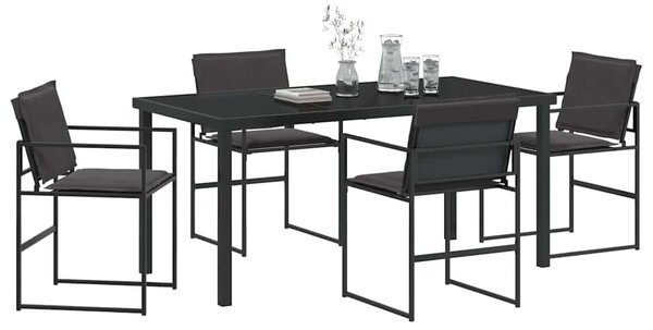 Kert étkező szett 5 pcs Fekete 160 x 80 x 73 cm