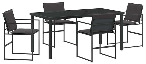 Kert étkező szett 5 pcs Fekete 160 x 80 x 73 cm