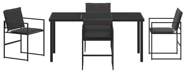 Kert étkező szett 5 pcs Fekete 160 x 80 x 73 cm