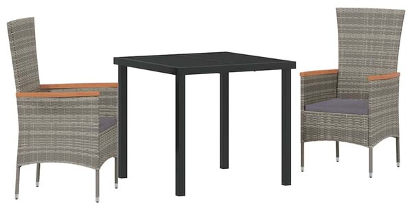 Kert étkező szett párnával 3 pcs Szürke Porszórt acél