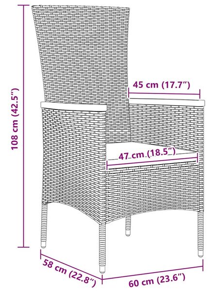 Kert étkező szett párnával 7 pcs Szürke Porszórt acél