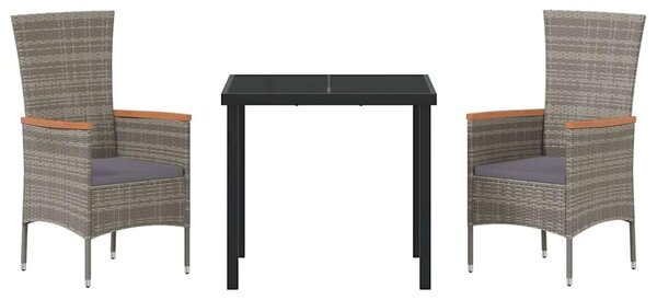 Kert étkező szett párnával 3 pcs Szürke Porszórt acél