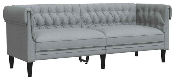 Chesterfield kanapé Világosszürke 201.5 x 74.5 x 74.5 cm szövet