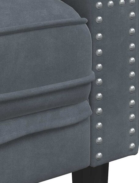 Chesterfield kanapé Sötétszürke 174 x 74.5 x 70.5 cm Bársony